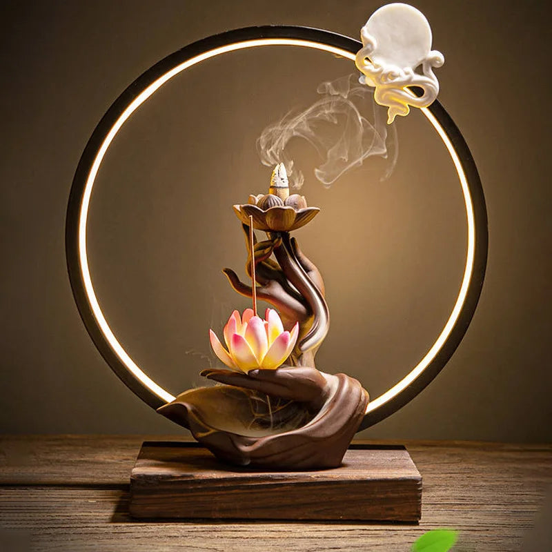 Incensário Flor de Lótus – Cachoeira de Fumaça Zen