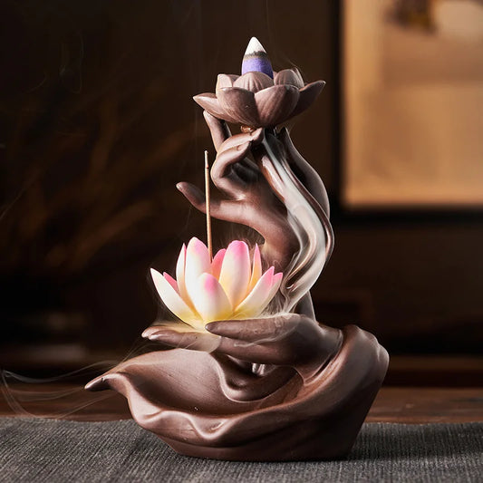Incensário Flor de Lótus – Cachoeira de Fumaça Zen